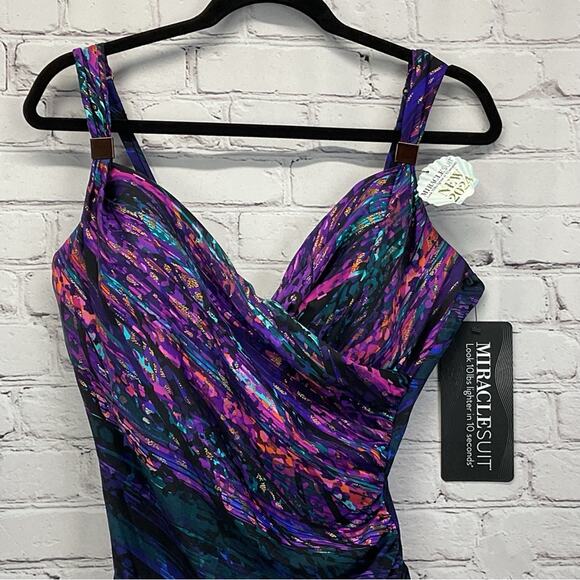 MiracleSuit One Piece Swimsuit Womens Size 16 Mood Ring Siren Flattering Fit NWT - Picture 4 of 14
